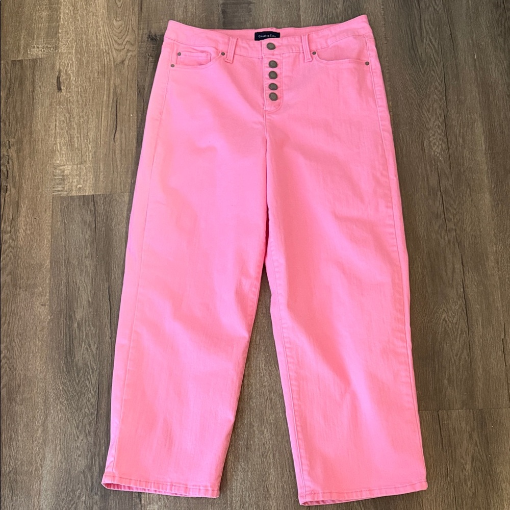 Charter Club Bright Pink Straight-Leg Jeans with Button Fly